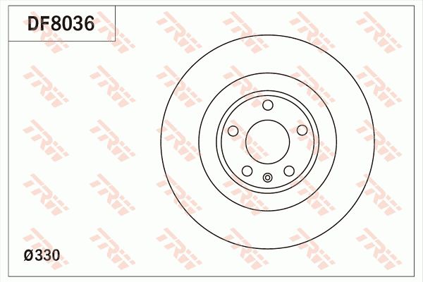 奥迪 A6L 2012款 50 TFSI quattro 豪华型(CHM) TRW DF8036 后刹车盘 制动盘类型:通风盘;直径（毫米）:330;制动盘厚度（毫米）:22;最小厚度（毫米）:20;孔的数量1:5;定心直径（毫米）:68;高度（毫米）:36,2;螺纹尺寸:15.3;孔所在圆周直径（毫米）:112;EAN编码:3322938147808;替换的文章:DF6175S 