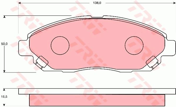 东南 富利卡 2005款 2.0 自由型 5挡手动(8座)(EQ491i) TRW GDB7166 前刹车片 长度（毫米）:138;高度（毫米）:50;厚度（毫米）:15,5;磨损报警触点:带磨损音频报警;EAN编码:3322937302697 