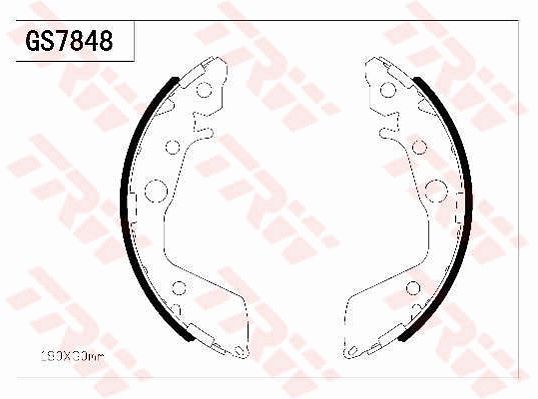 理念 S1 2014款 1.3L 手动舒适版(L13A3) TRW GS7848 后刹车片 直径（毫米）:180;宽度（毫米）:30;EAN编码:3322937317066 