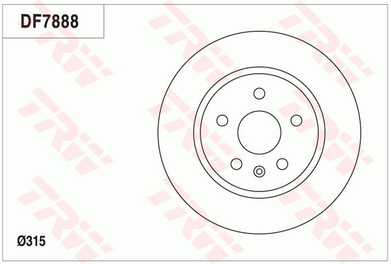 凯迪拉克 XTS 2013款 28T 舒适型(LTG) TRW DF7888 后刹车盘 制动盘类型:通风盘;直径（毫米）:315;制动盘厚度（毫米）:23;最小厚度（毫米）:21,5;孔的数量1:5;定心直径（毫米）:67,4;高度（毫米）:48;螺纹尺寸:16.3;孔所在圆周直径（毫米）:120 