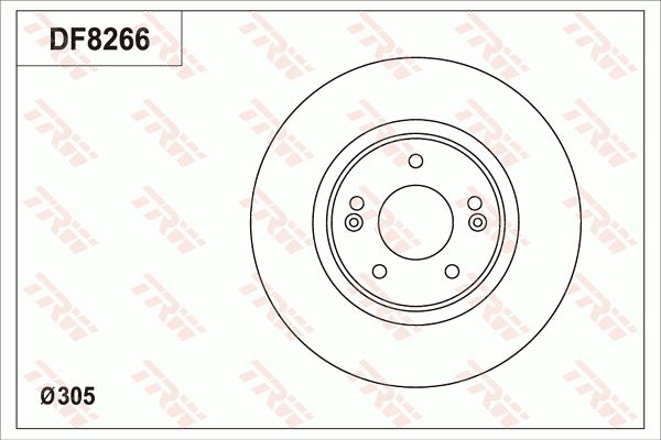 现代 途胜 2019款 280TGDi 双离合四驱智尊版 国V(G4FJ) TRW DF8266S 前刹车盘 制动盘类型:通风盘;制动盘厚度（毫米）:25;直径（毫米）:305;孔所在圆周直径（毫米）:114,3;孔的数量1:5;最小厚度（毫米）:23,4;定心直径（毫米）:69;高度（毫米）:46,8;螺纹尺寸:12.6 