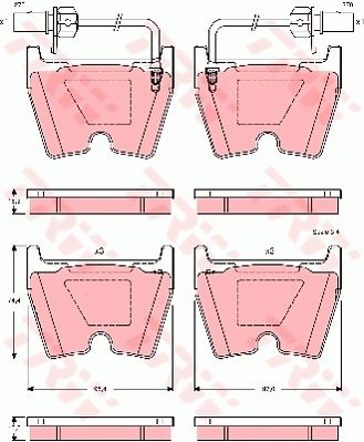 奥迪 R8 2013款 5.2 FSI quattro 中国专享型(BUJ) TRW GDB1507 前刹车片 特定生产商:BREMBO;磨损报警触点:包括磨损报警触点;检测记号:E9 90R - 01107/704;高度（毫米）:74,4;长度（毫米）:97;厚度（毫米）:16,5;【每根车桥]磨损显示器的数量:2;报警接触长度（毫米）:270;EAN编码:3322937320370;倒角:有;消音片:4 + 4;磨损传感器:2 