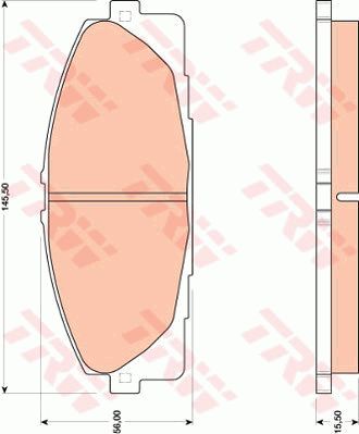 金杯 阁瑞斯 2015款 2.0L 经典版 基本型长轴7座(V19) TRW GDB3485 前刹车片 长度（毫米）:145,5;高度（毫米）:56,0;厚度（毫米）:15,5;磨损报警触点:不适用于装备了磨损报警指示器的车辆;检测记号:E9 90R - 01107/2203;EAN编码:3322937955008;开槽:有;消音片:4 
